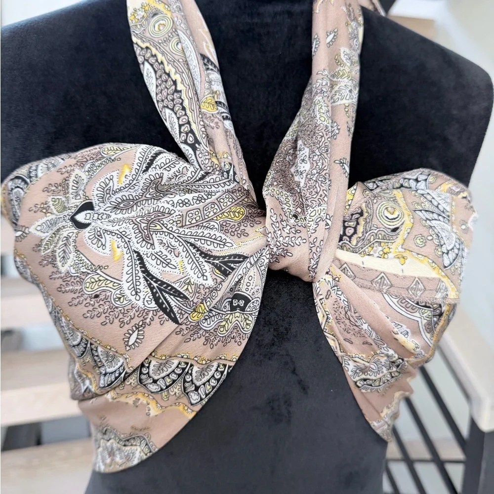 New Boho Y2K Bandana Paisley Print Scarf Top one size